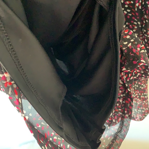 Express Print Long Sleeve Chiffon Wrap Front Romper L - Picture 6 of 8